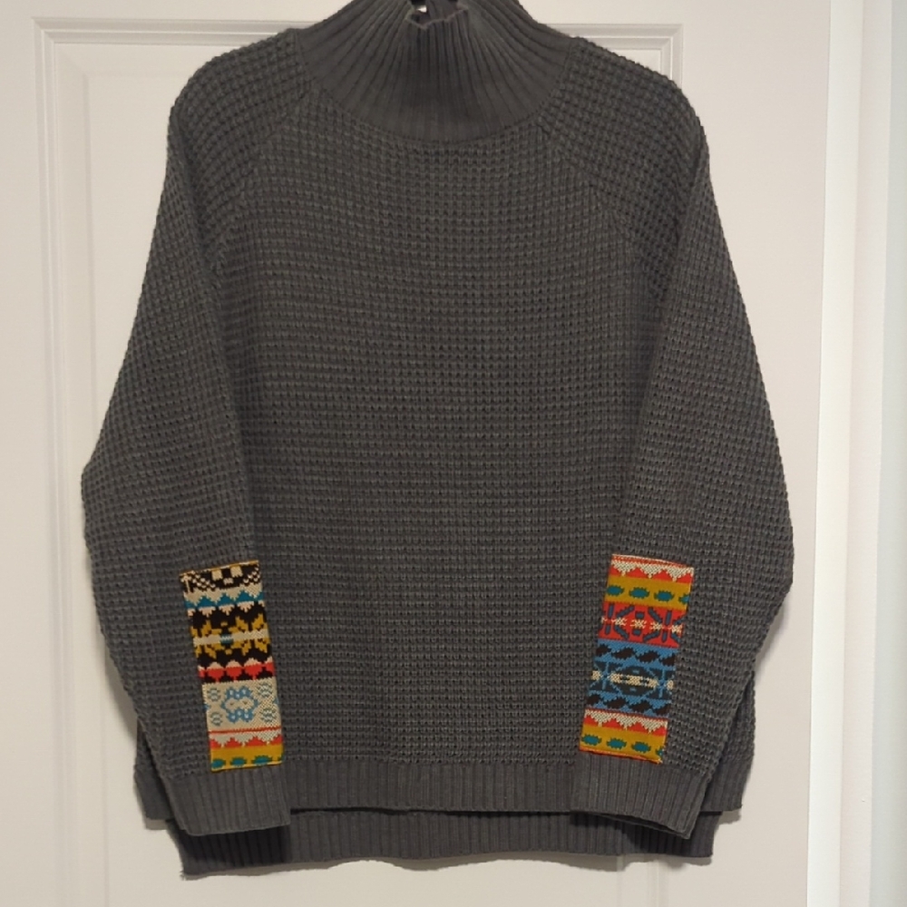 Gray Patterned Women's Sweater